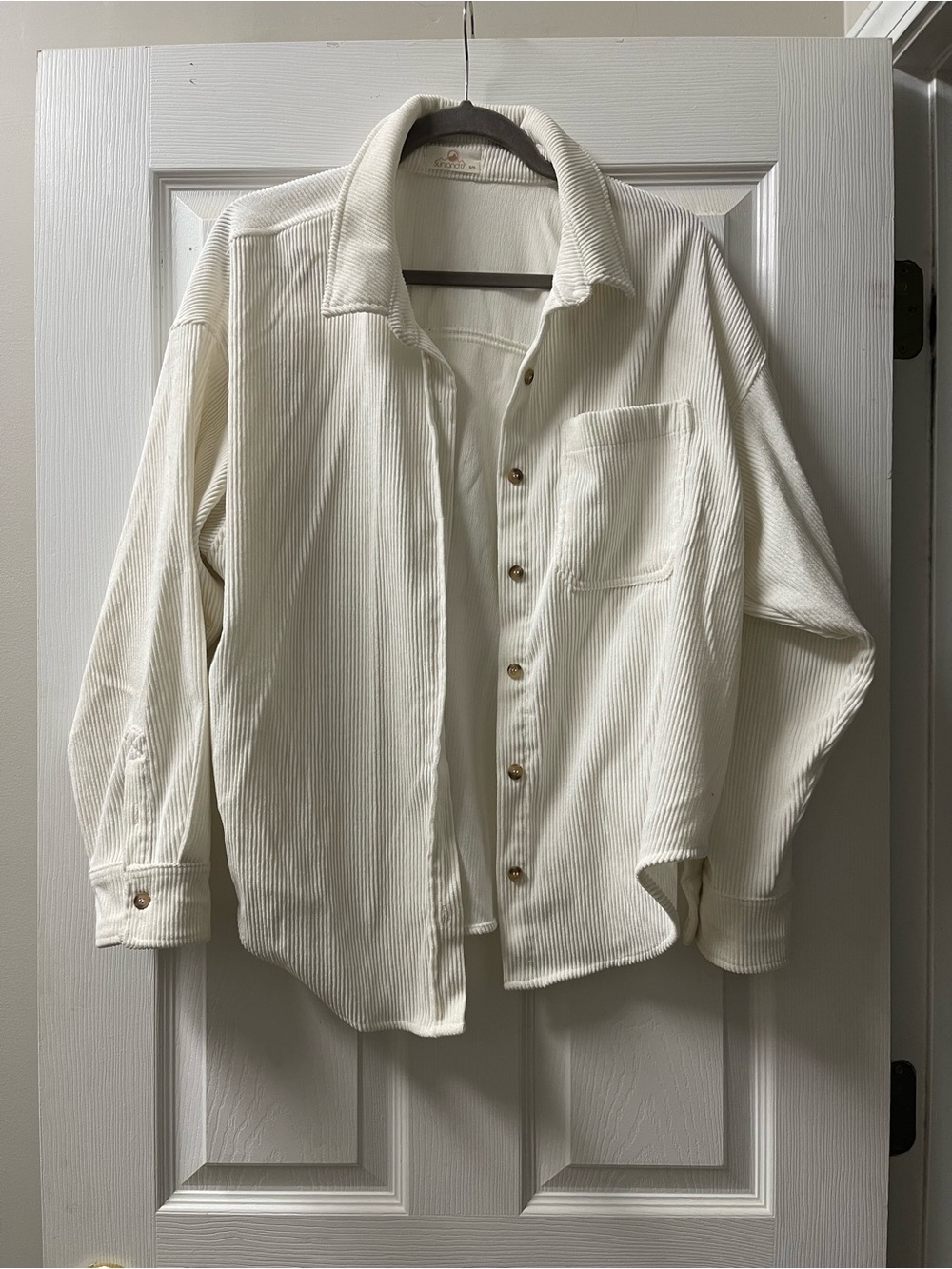 Women’s Cream Corduroy Button-Up Shirt